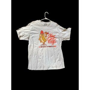 RARE Adidas NYC Mens T-shirt Size XL Hotdog Spray Paint Beyond The Streets White